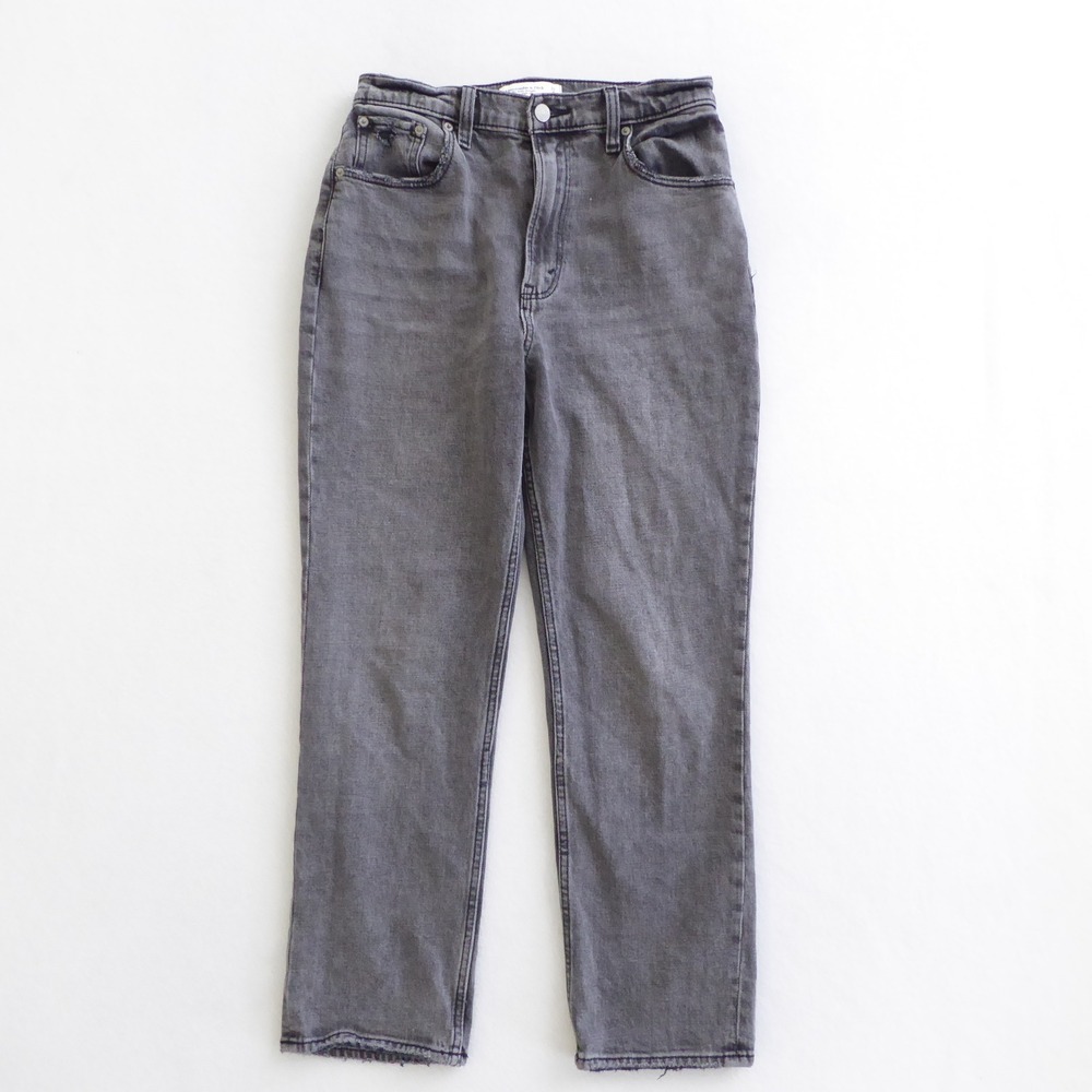 Abercrombie & Fitch Womens Ankle Straight Ultra High Rise Gray Wash Jeans 27/4R